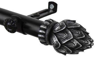 InStyleDesign Lotus Adjustable Black Patina Curtain Rod with Finial