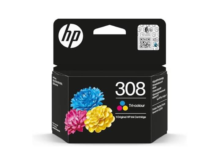 HP 308 Trois Couleurs\, Cartouche Encre Originale Compatible avec Envy 6110e\, 6120e\, 6122e\, 6130e\, 6132e\, 6520e\, 6530e\, 6532e\, 120 pages (7FP20UE)