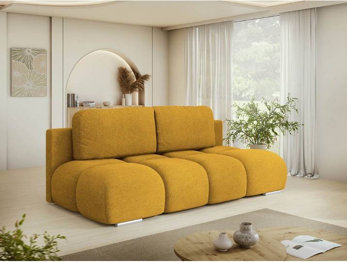 MIRJAN24 Schlafsofa Honey Mini, mit Schlaffunktion und Bettkasten, Holzkonstruktion, Wellenfeder