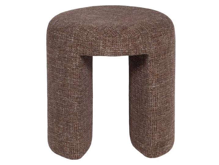Tabouret rembourré en tissu tissé gros vieux rose
