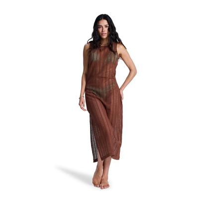 Strandkleid ROXY "Playa Mood", Damen, Gr. M, braun (cappuccino), Obermaterial: 50% Baumwolle, 50% Polyester., Kleider Strandkleid