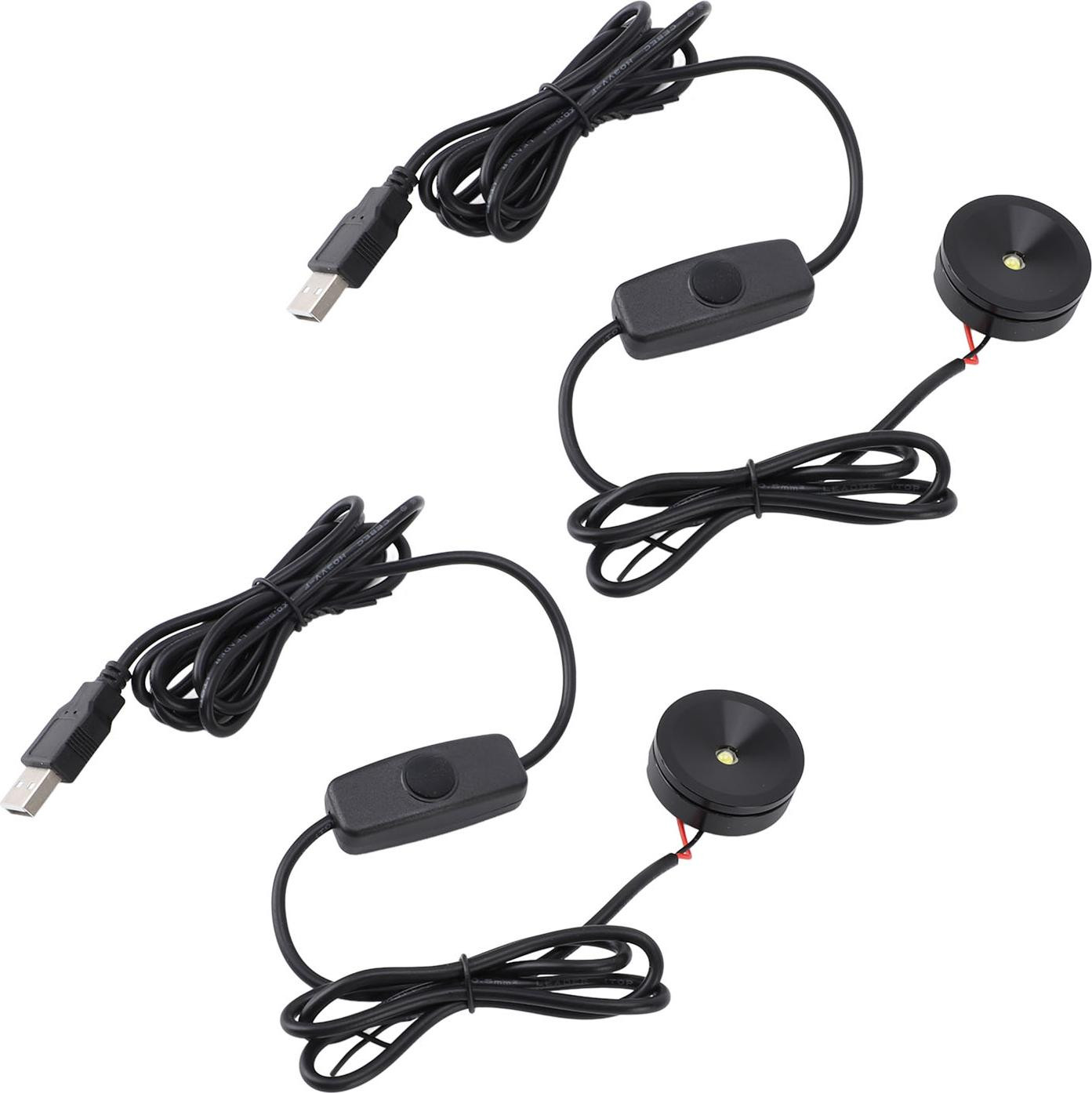 Cocosity 2 stuks LED spotlampen met USB-aansluiting, dimbaar, voor vitrines en meubels