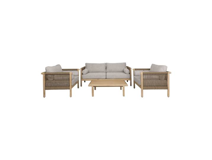 Ensemble de jardin 4 places en bois d'acacia beige Oasis