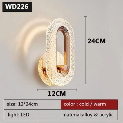 Uplift Picks Modern Nordic LED Wall Sconce Iron Acrylic Bedroom Light a 3 Light Color