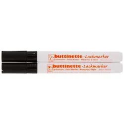 buttinette Lackmarker, schwarz, 2 Stifte