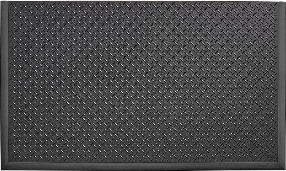 Anti-Ermüdungsmatte Diamond Flex™, LxB 1630 x 970 mm, 3seitig Randleisten, schwarz NOTRAX