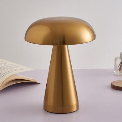 United Rechargeable Mushroom Table Lamp Dimmable Bedside & Bar Light gold