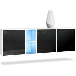 SIDEBOARD Cuba Türen in Schwarz Hochglanz