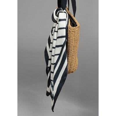 Nickituch LAURA SCOTT, Damen, schwarz-weiß (weiß, schwarz), Satin, Polyester, bedruckt, gemustert, gestreift, Modetücher, mit modischem Streifen-Allover-Druck