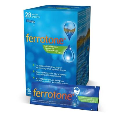 Ferrotone natürliches Eisen plus Vitam.C Apfel Btl 28x25 ml Beutel