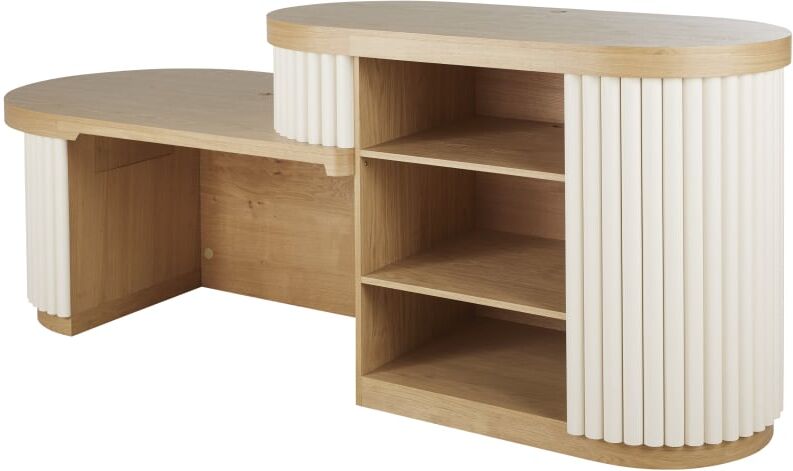 Maisons du Monde Comptoir professionnel effet rondins blancs, L160 cm Blanc 280x110x105cm