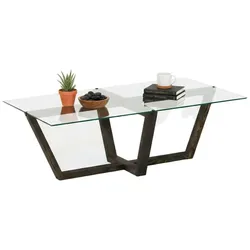 Dmora Visconti - Couchtisch, 105x65x35 cm, Schwarz Anthrazit, Rechteckig