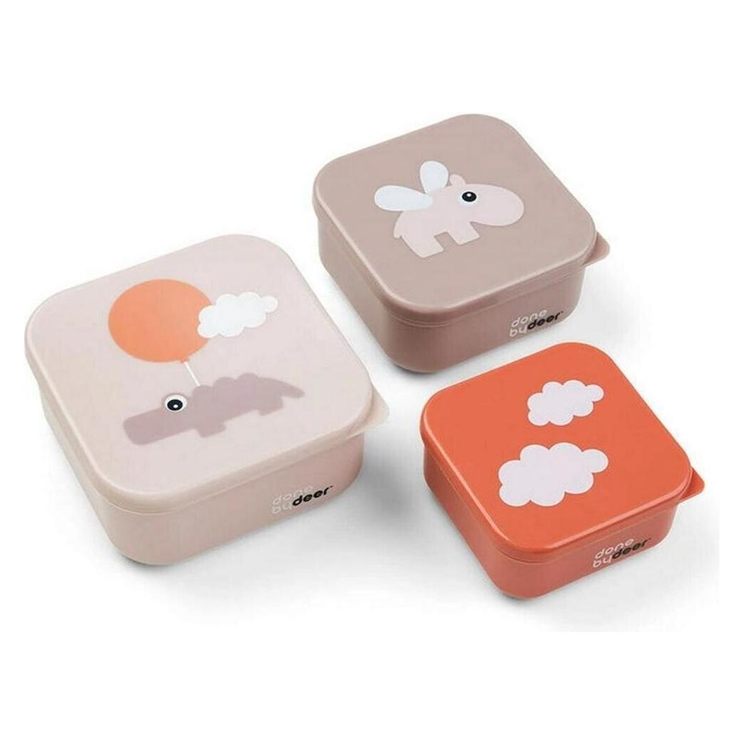Done by Deer Snackbox-Set 3-er Pack Happy clouds Rosa (1236401)