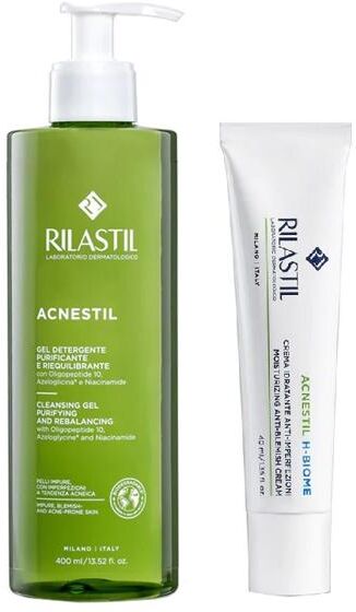 Rilastil Acnestil Gel Detergente Purificante Viso 400 ml + Acnestil H Biome Crema Idratante Anti-Imperfezioni Pelle 40 ml