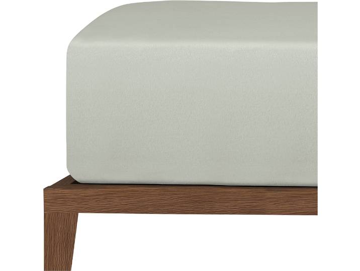Spannbettlaken UNCOVER BY SCHIESSER New Jersey aus 100% Baumwolle , silber, B:150cm L:200cm, Jersey, Obermaterial: 100% Baumwolle, Bettlaken, Spannbettlaken, OEKO-TEX MADE IN GREEN