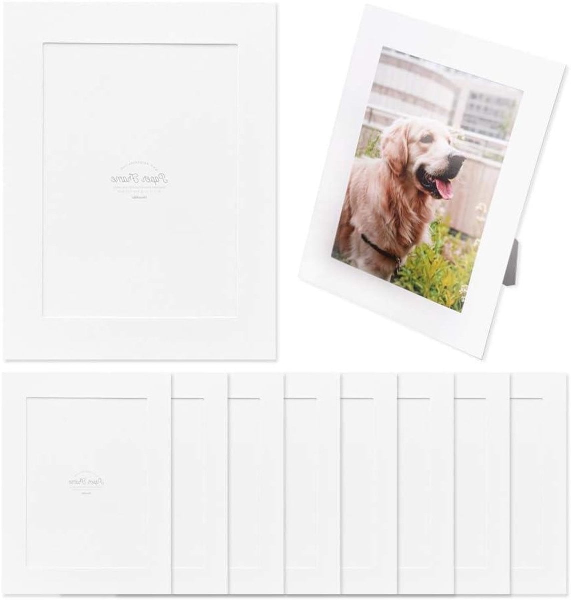 Papieren fotolijst wit - Staand display voor fotopresentatie - 5x7 inch
