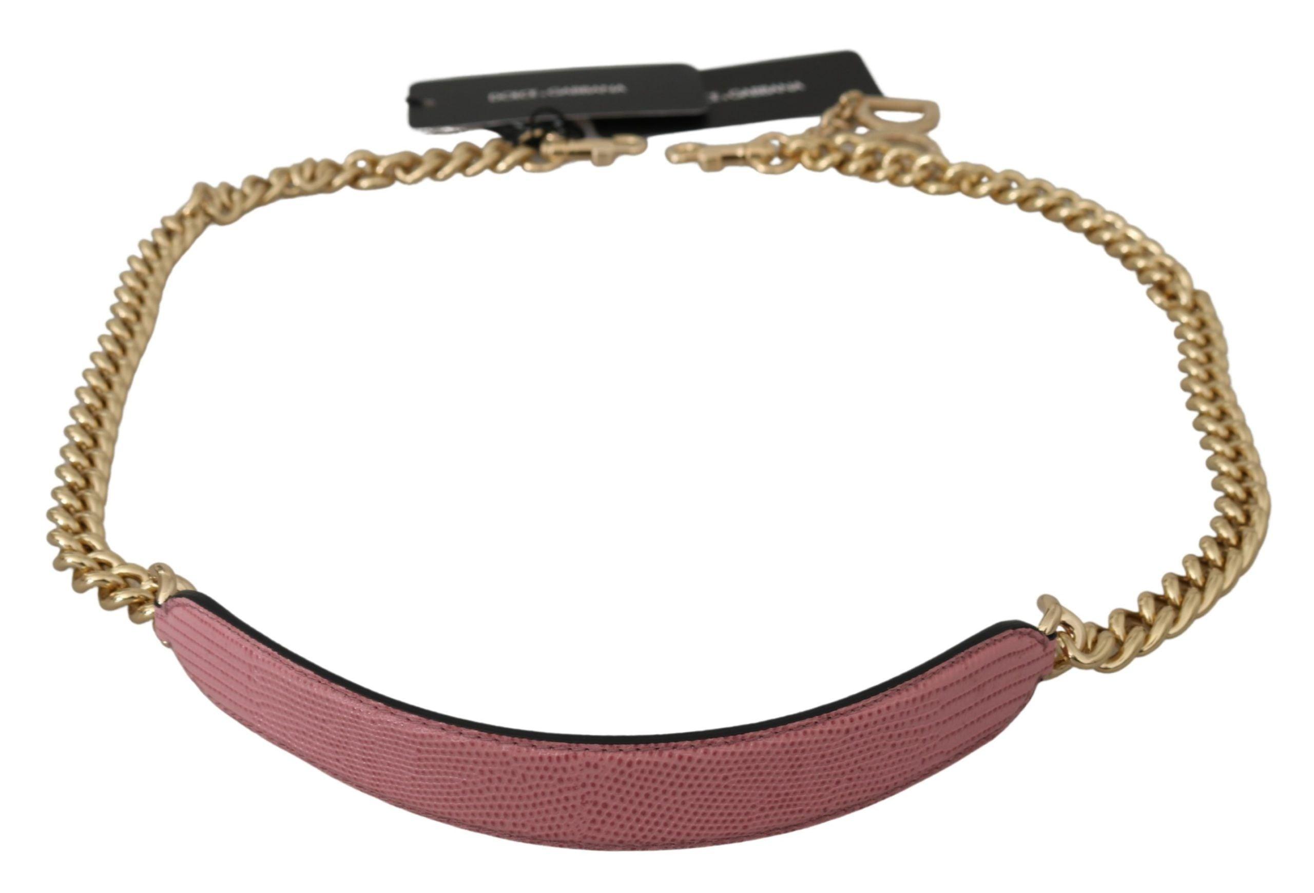 Dolce & Gabbana Roze lederen goudketen Accessoire schouder damesriem