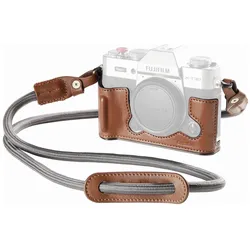 SmallRig 5670 Leather Half Case Kit for FUJIFILM X-T30 / X-T30 II / X-T30 III (Brown), Kameratasche, Braun