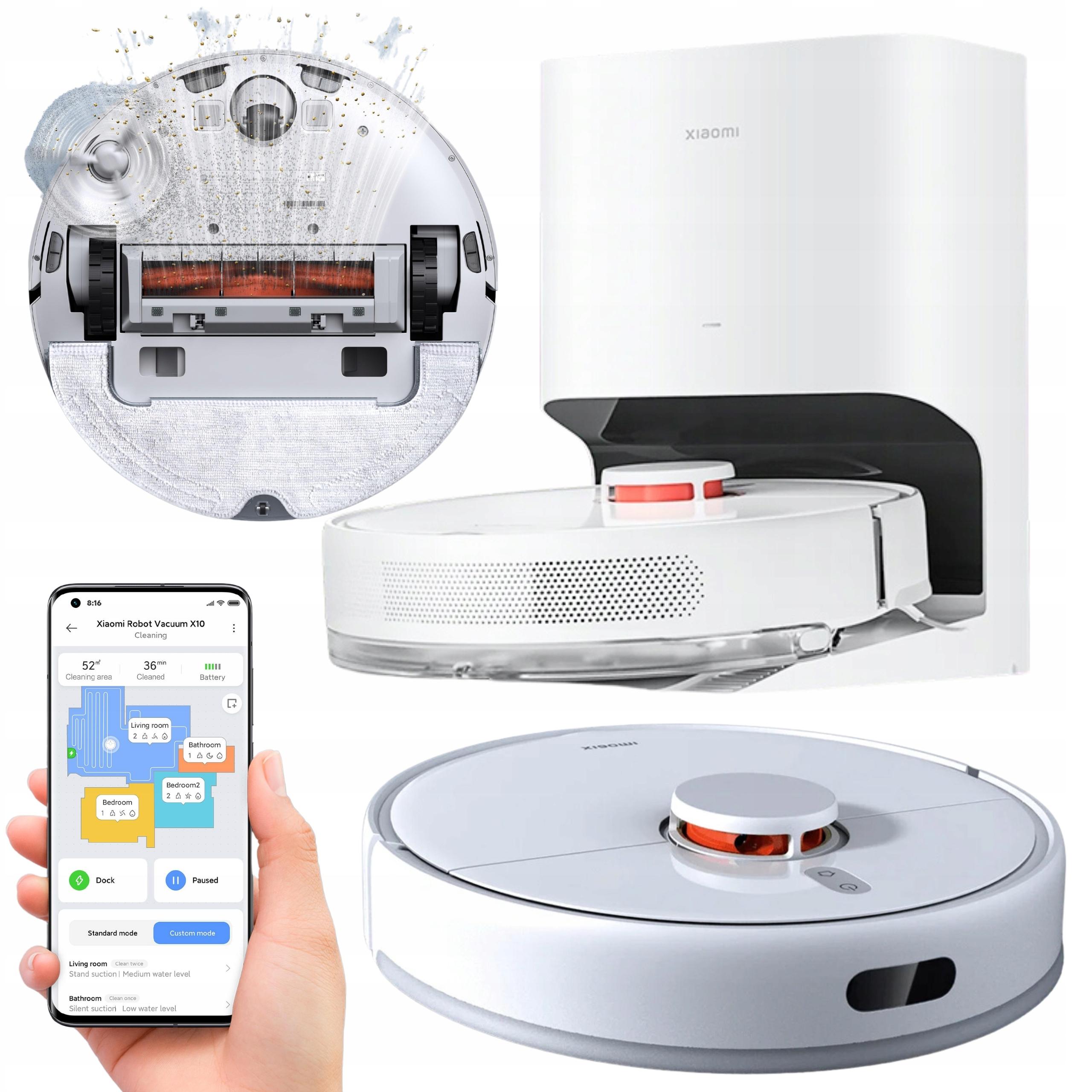 Saugroboter X10 2-in-1, 4000Pa, automatische Entleerung, Wischmopp und LdS-Sensor