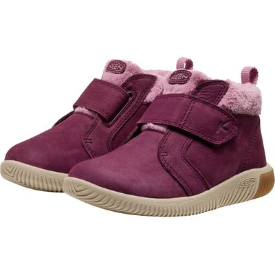 Winterstiefel KEEN "KNX MIDDIE", Damen, Gr. 29, Textil, lila (fig, lilas), Leder, Textil, Schuhe Winterstiefel, barfuß inspiriert,flexible flache Sohle