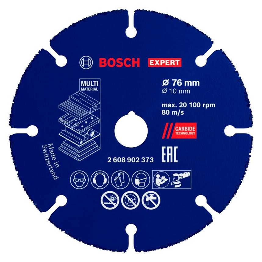 Bosch Professional Zubehör EXPERT Carbide Multi Wheel Trennscheibe, 76x10 mm (2608902373)