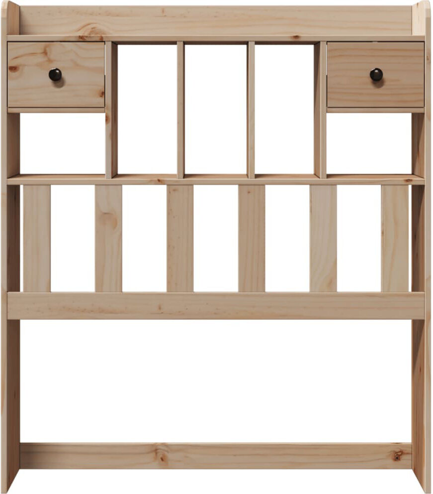 vidaXL Solid Wood Bookcase Headboard Natural Single (3')