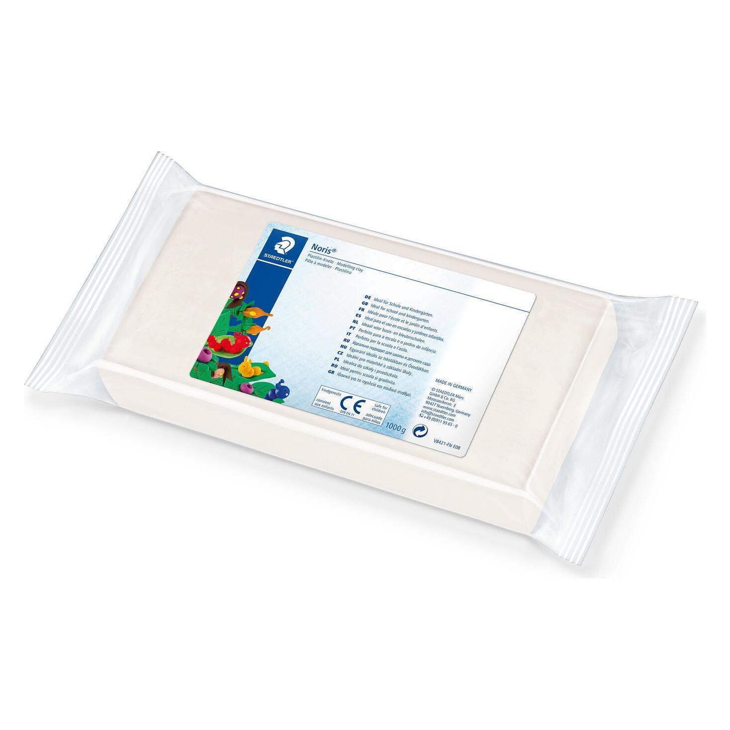 Staedtler Knetmasse Plastilin Knete 1kg weiss Noris (8421-0)