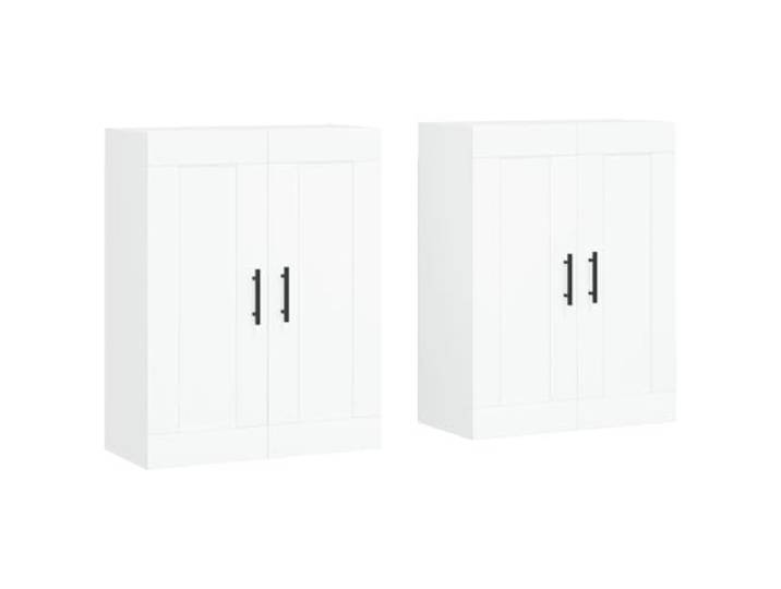 GHVBNMF 2er Set Hängeschrank Weiß 69,5x34x90 cm Holzwerkstoff Wandschrank Flexibler Stauraum für Wohnzimmer & Schlafzimmer: Platzsparende Wandmontage oder als Highboard-Aufsatz nutzbar.