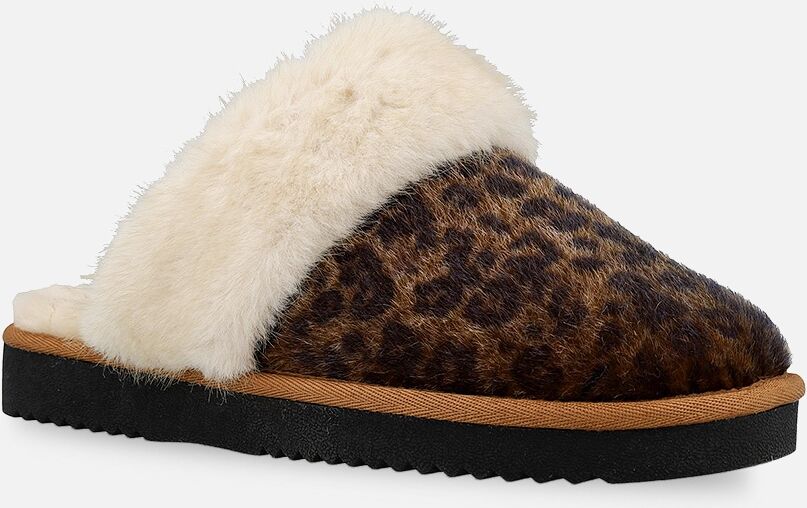 Hausschuh O'NEILL "POMNIO WOMEN SLIDER", Damen, Gr. 39, braun (leopard), Textil, Schuhe Hausschuh, mit Leo-Muster leopard 39