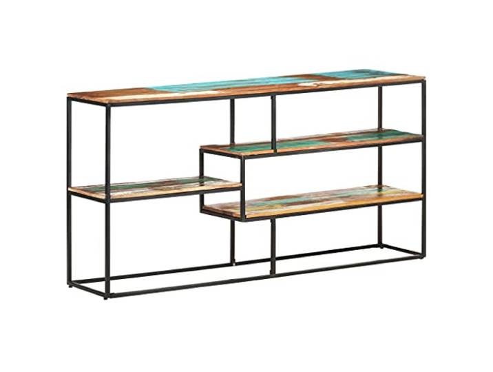 RJPLMFV Sideboard, Industrie, Massivholz, 150 x 30 x 75 cm Regal aus Altholz, Stahlrahmen, vielseitige Aufbewahrung, einzigartiger Stil
