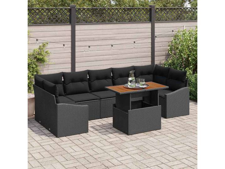 vidaXL Garten-Sofa-Set 8 stk. Schwarz