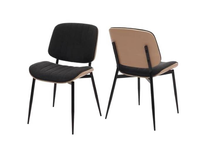 Mendler 2er-Set Esszimmerstuhl HWC-O44 Stoff - Natur, dunkelgrau