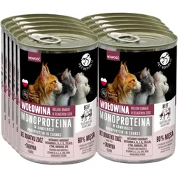 PetRepublic Rindfleisch-Monoproteinfutter für Katzen, Stückchen in Sauce 10x400g