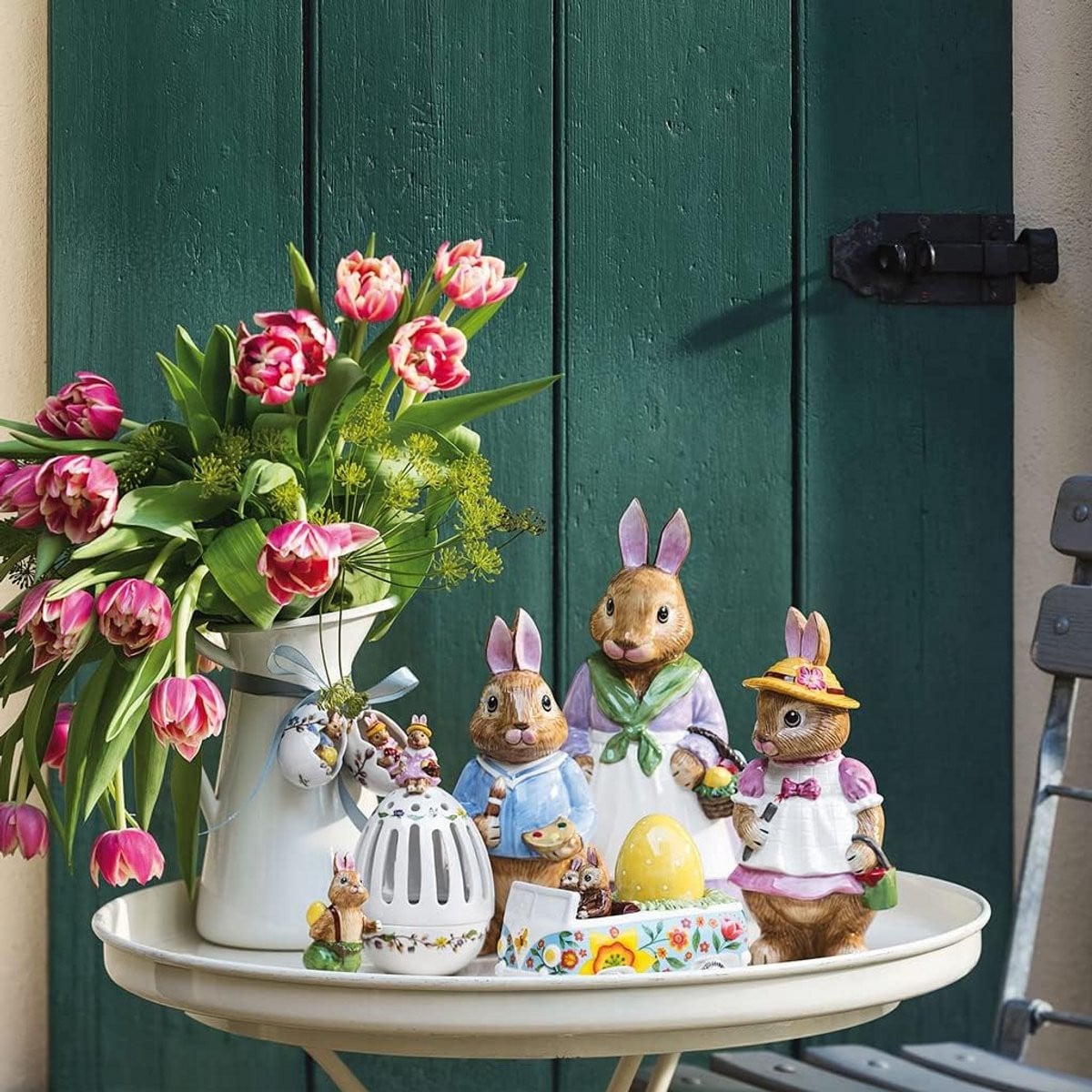 Groot Porseleinen Paashaas Beeldje Decoratie voor op tafel
