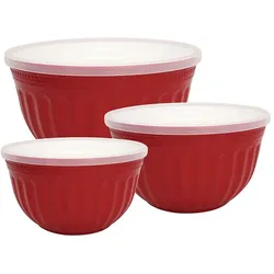 GreenGate Schüssel 3er Set Alice aus Kunststoff, rot