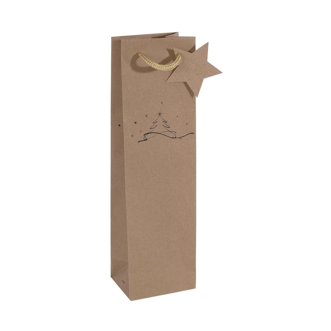 SIGEL 5 Flaschenbeutel Christmas tree Motiv 10,0 x 35,0 cm braun