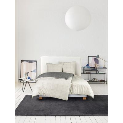 Wendebettwäsche ESPRIT "Grid", grau, B/L: 155cm x 220cm, 1 Stk., 1 Stk., Renforcé, B/L: 80cm x 80cm, 2 Stk., Renforcé, 100% Baumwolle, Bettwäsche, Wendebettwäsche, aus reiner Baumwolle und mit effekvoller Paspel