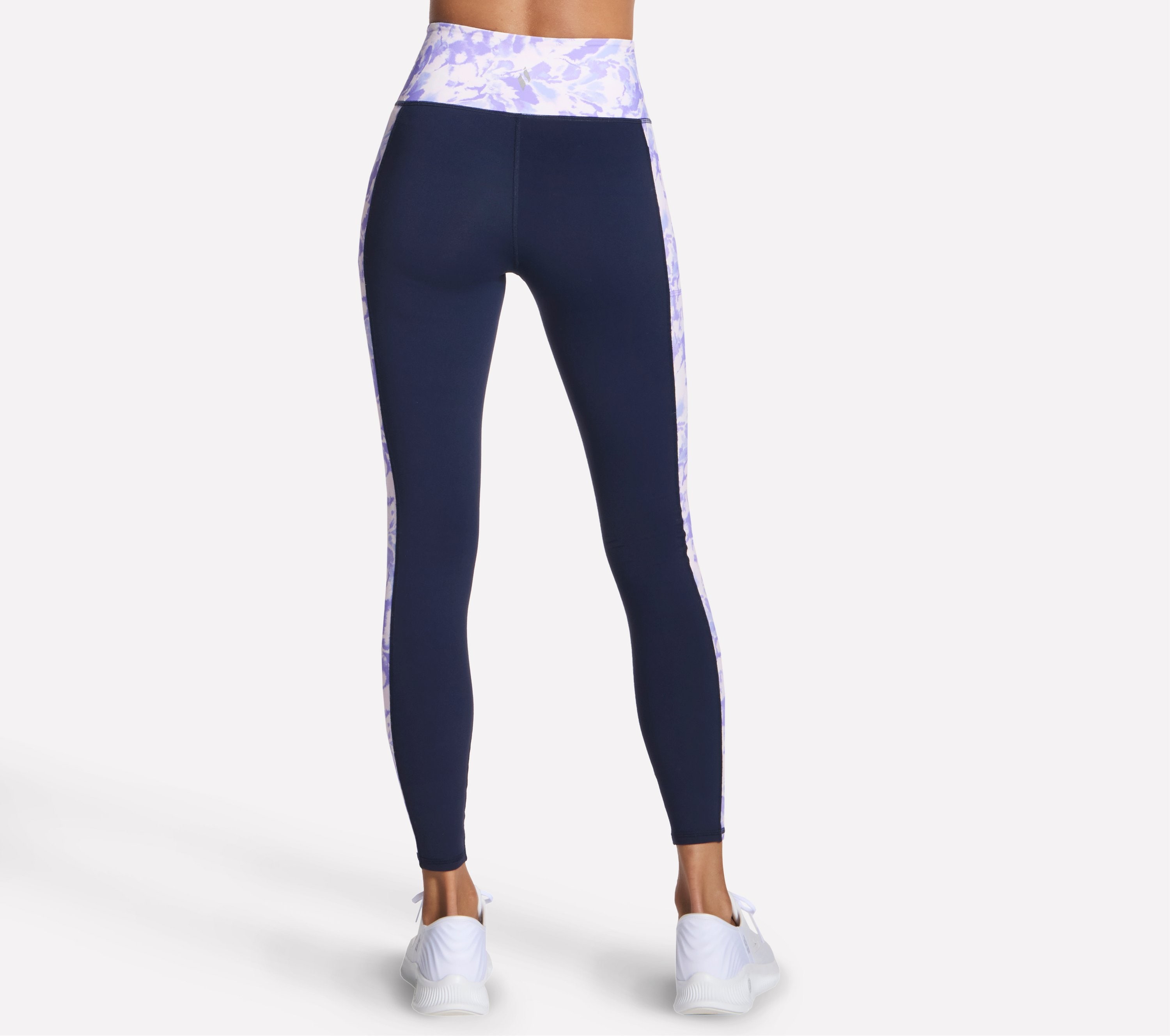 Leggings SKECHERS "GOWALK BLOCK FL HW LEGGING", Damen, Gr. L (42/44), N-Gr, blau (coastal breeze), Obermaterial: 88% Nylon, 12% Elasthan, Hosen Leggings, sportlicher Stil, für Fitness und sportliche Aktivitäten coastal breeze L (42/44), N-Gr