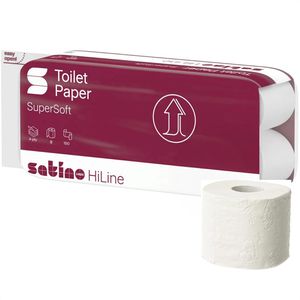 Satino Toilettenpapier HiLine 043030, MT1, 4-lagig, Tissue, 150 Blatt, 8 Rollen