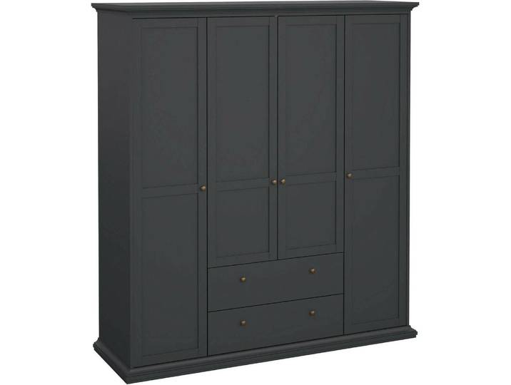 Tvilum 75369igig, Grau, Garderobe, 9 Regale, 4 Tür(en), Grau, Faserplatte mit hoher Dichte (HDF)