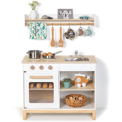 Spielküche MUSTERKIND "Magnolia, weiß/natur", weiß (weiß, natur), Spielküchen, KinderB:69cm H:62cm T:36cm, B:69cm H:62cm T:36cm