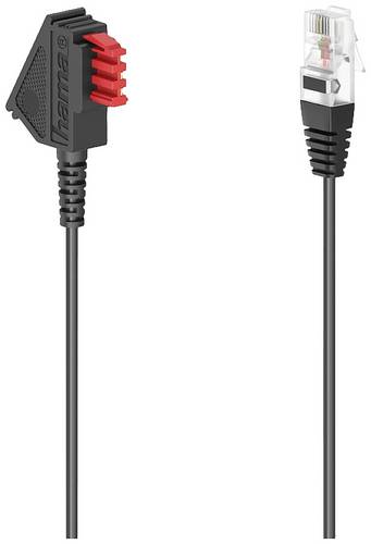 hama 00201117 DSL-Box-Kabel, TAE-F-Stecker - Modular-Stecker 8p2c, 10 m, Schwarz