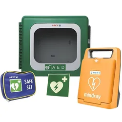 Mindray - Beneheart C1A Defibrillator - halbautomatischer Erste-Hilfe Defibrillator + ARKY Außenschrank mit Heizelemente (24V)