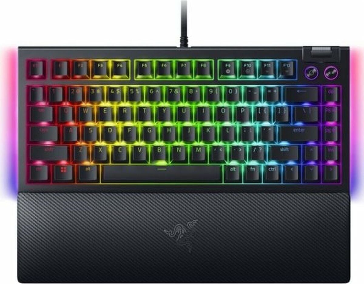 Razer BlackWidow V4 75% Mechanisch Toetsenbord met RGB LED-verlichting, USB, Zwart