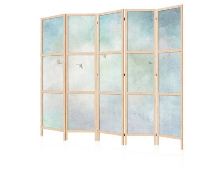 LUMASOUL Japanische Trennwand Paravent Raumteiler 225x172 cm Blumen 5 teilig Dekorativ, Shoji-Stil, faltbar, freistehend, als Sichtschutz für Wohnräume