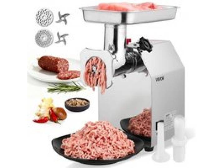 VEVOR elektrischer Fleischwolf mit 4,2 kg/min Kapazität, industrieller Tisch-Fleischwolf 1100 W mit Klinge & Mahlplatte, Wurstmaschine, kommerzieller Fleischwolf aus Edelstahl für Restaurant
