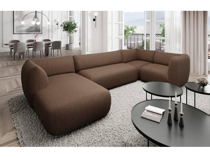 Stoff Wohnlandschaft Madrid U-Form