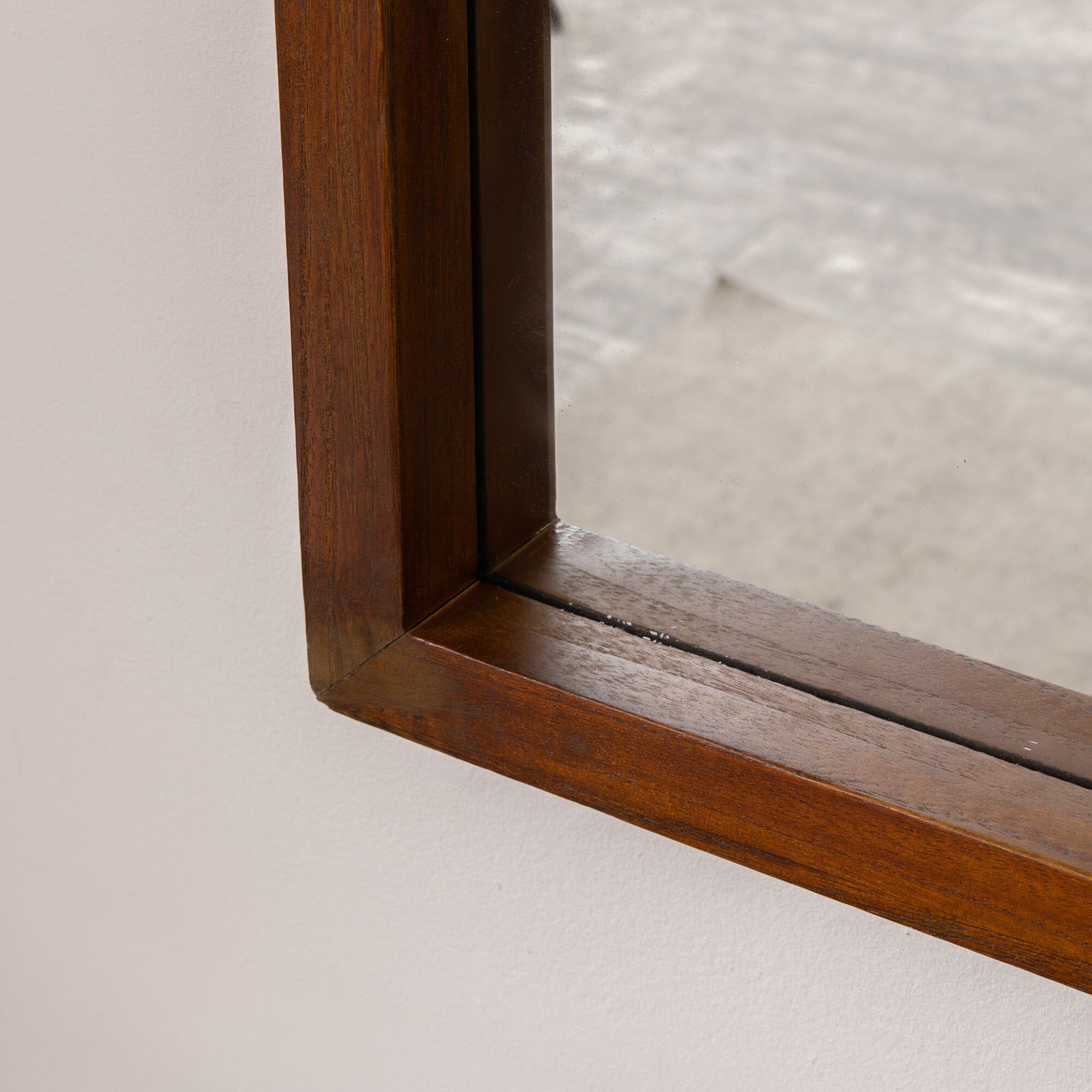 Dark Wood Framed Arched Wall Mirror - 60cm x 80cm - Ashwell Range Wood, Glass, Metal