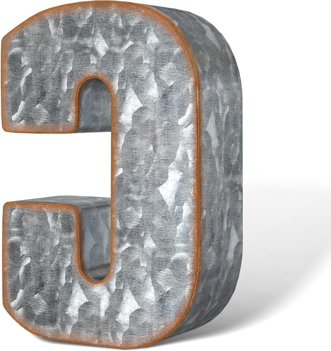 Metalen Letter Decoratie Wandletter C Zilverkleurig Hoogte: 178 cm