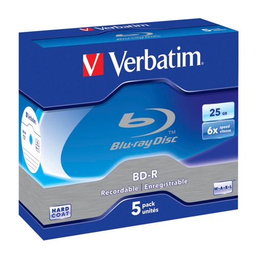 1x5 Verbatim BD-R Blu-Ray 25GB 6x Speed Jewel Case